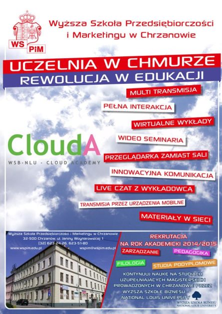 WSPiM - Plakat Uczelnia w chmurze